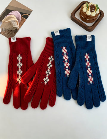 Trendy Cable Knit Christmas Touchscreen Warm Gloves 6W6GLO108