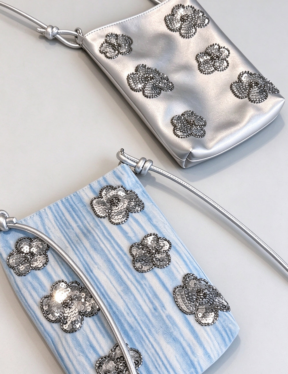 Chic Sequin Floral Embroidery Phone - DippedShop Wholesale - #4115