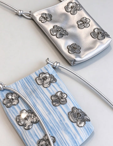 Chic Sequin Floral Embroidery Phone - DippedShop Wholesale - #4115