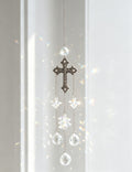 Vintage Cross Crystal Prism Wind Chime Suncatcher 6H7HLS143