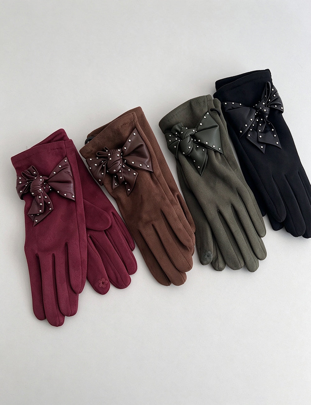 Trendy Studded Bow Knot Warm - DippedShop Wholesale - #2963