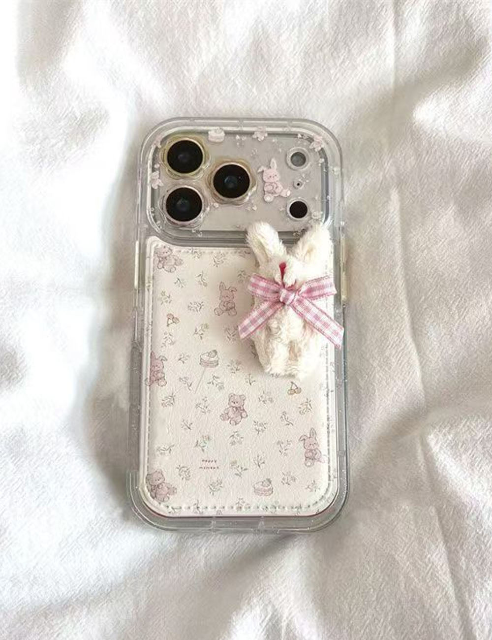 Floral 3D Rabbit Phone Case - DippedShop Wholesale - #7523