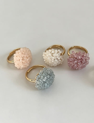 Seed Bead Ball Ring - DippedShop Wholesale - #3379