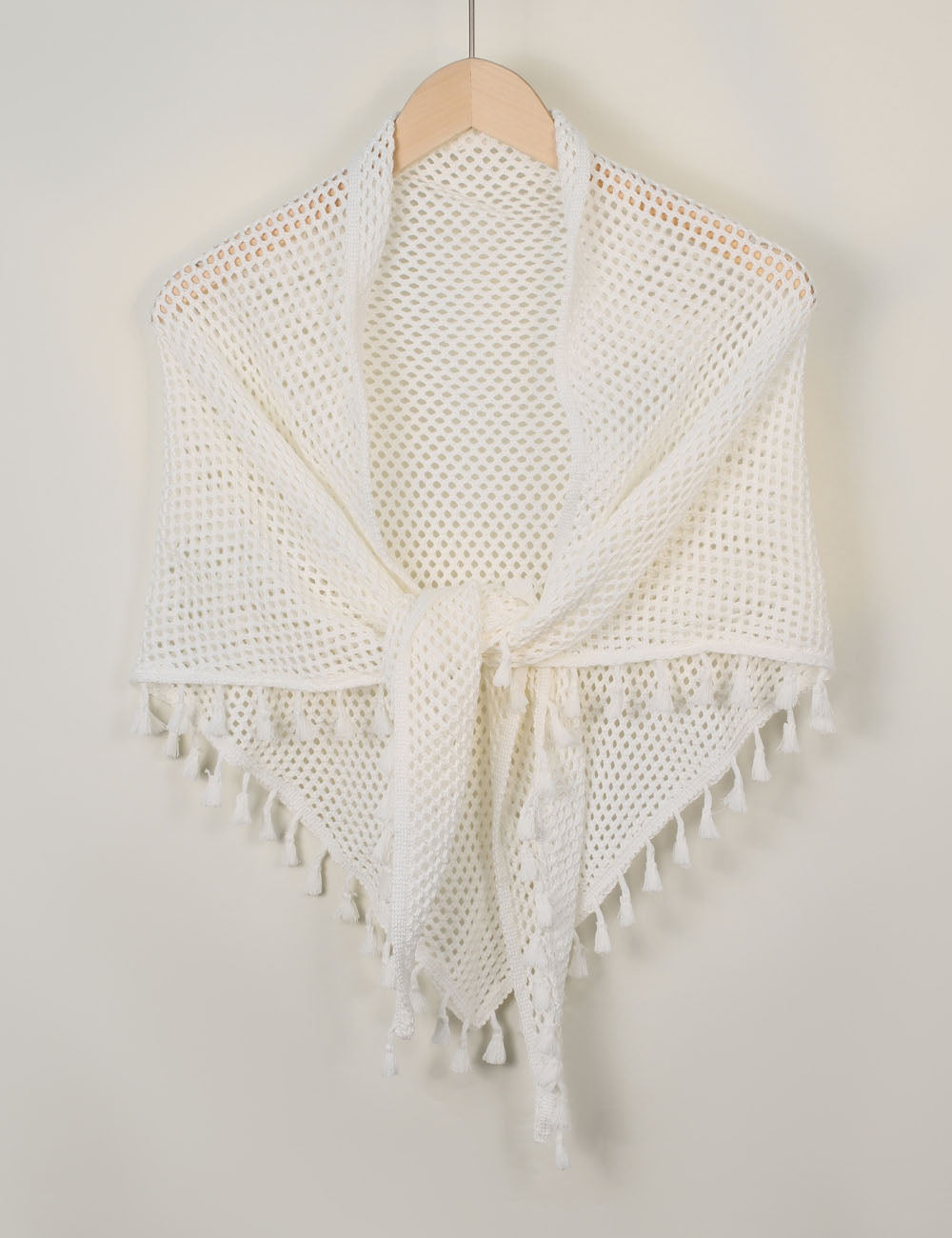 Crochet Tassel Triangle Shawl - DippedShop Wholesale - #8963