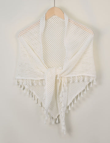Crochet Tassel Triangle Shawl - DippedShop Wholesale - #8963