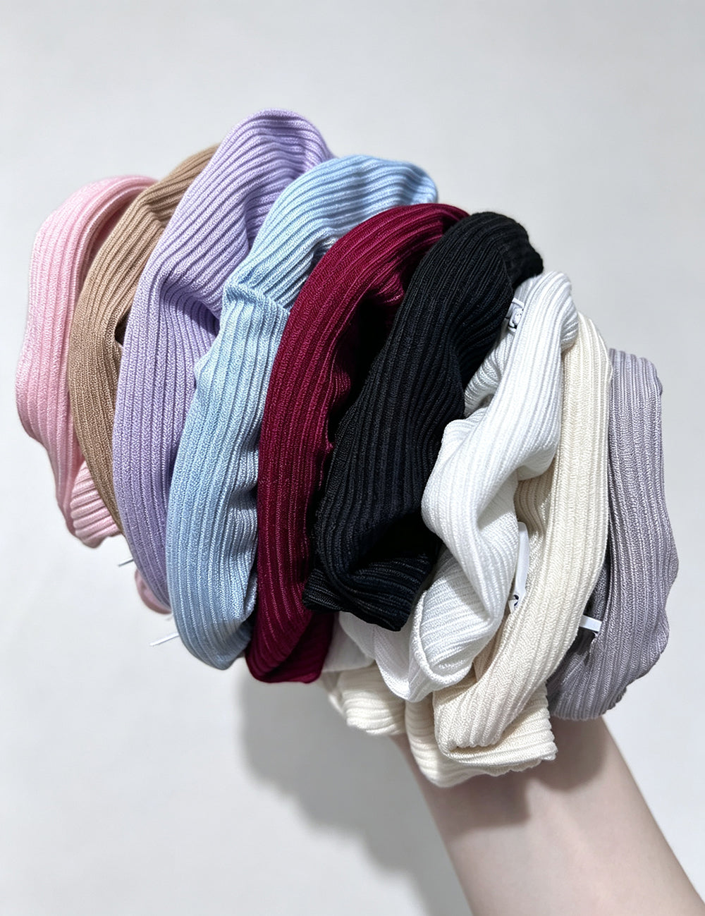 Minimalist Solid Color Rib Texture Hair Tie 6W6HSR511