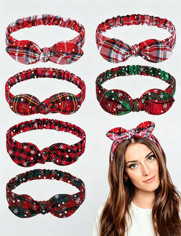 Cute Christmas Bunny Ears Elastic Knotted Headband 6W6HBD360