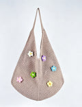French Floral Large Capacity Knit Shoulder Bag 6W10BBG1762