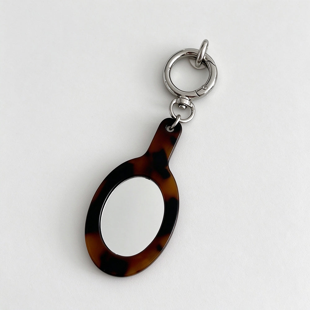 Cute Acetate Tortoise Leopard Mini Mirror Keychain 6W10BBC865