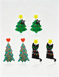 Cute Cartoon Mini Christmas Tree Stud Earrings 6W6JER684