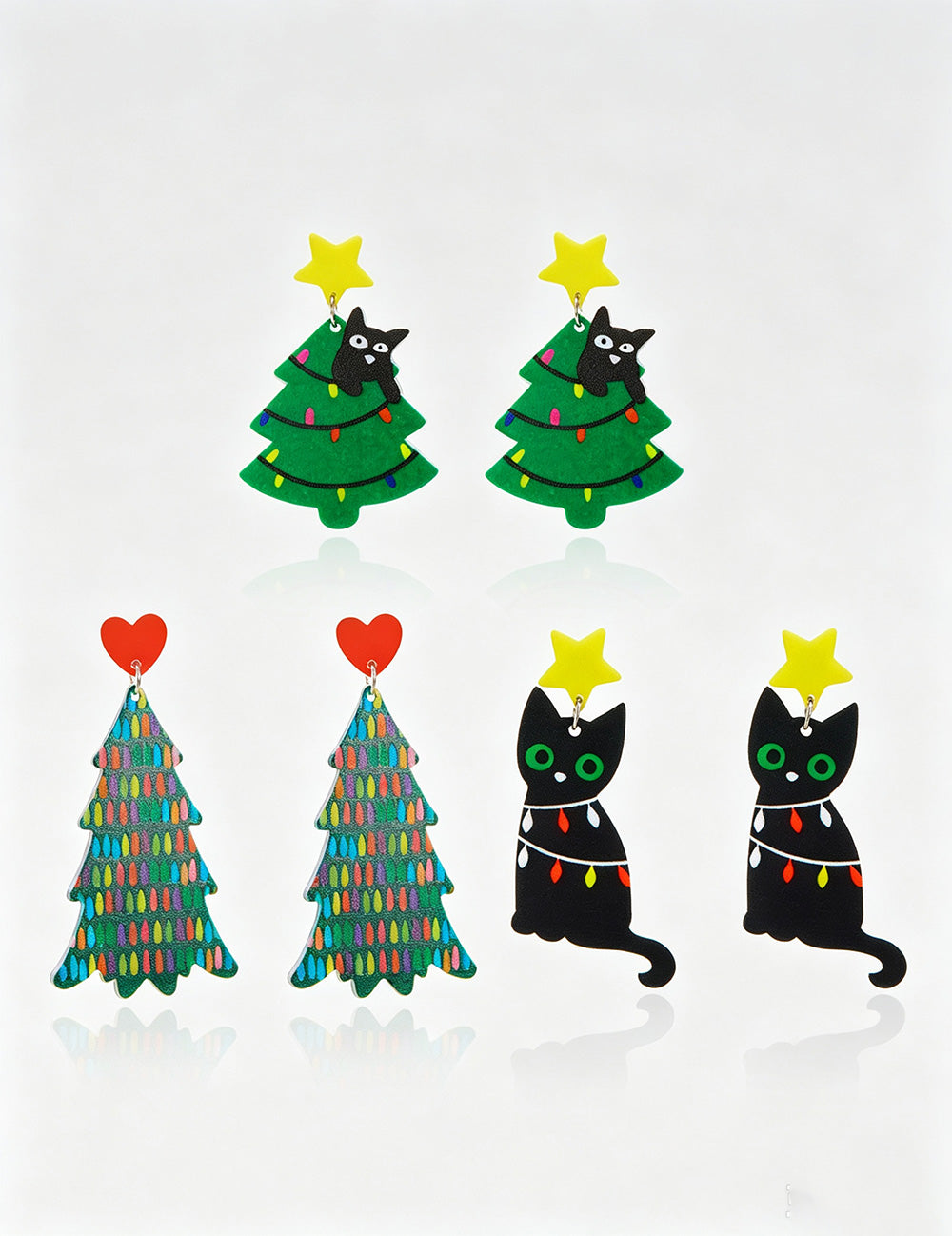 Cute Cartoon Mini Christmas Tree Stud Earrings 6W6JER684