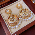 Boho Rhinestone Hollow Pearl Tassel Drop Earrings 6W6JER766