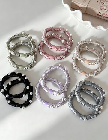 Stylish Pearl Stain High Elastic Scrunchies 6W6HSR513