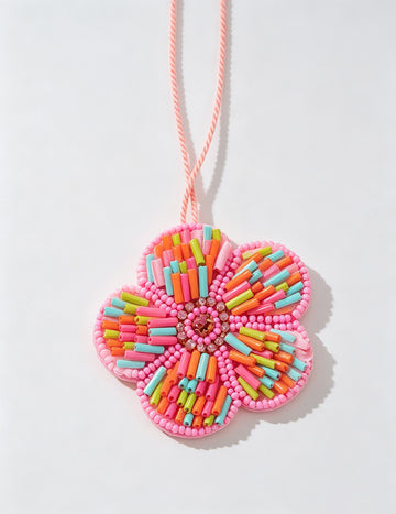 Sweet Handmade Beads Floral Pendant Keychain Bag Charm 6W10BBC778