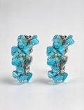 Irregular Turquoise Raw Stone C-Hoop Earrings 6W6JER828