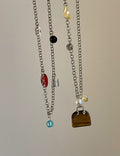 Natural Stone Tassel Handbag Pendant Necklace 6W6JNC674