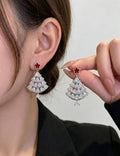 Creative Sparkly Rhinestone Snowflake Christmas Earrings 6W6JER682