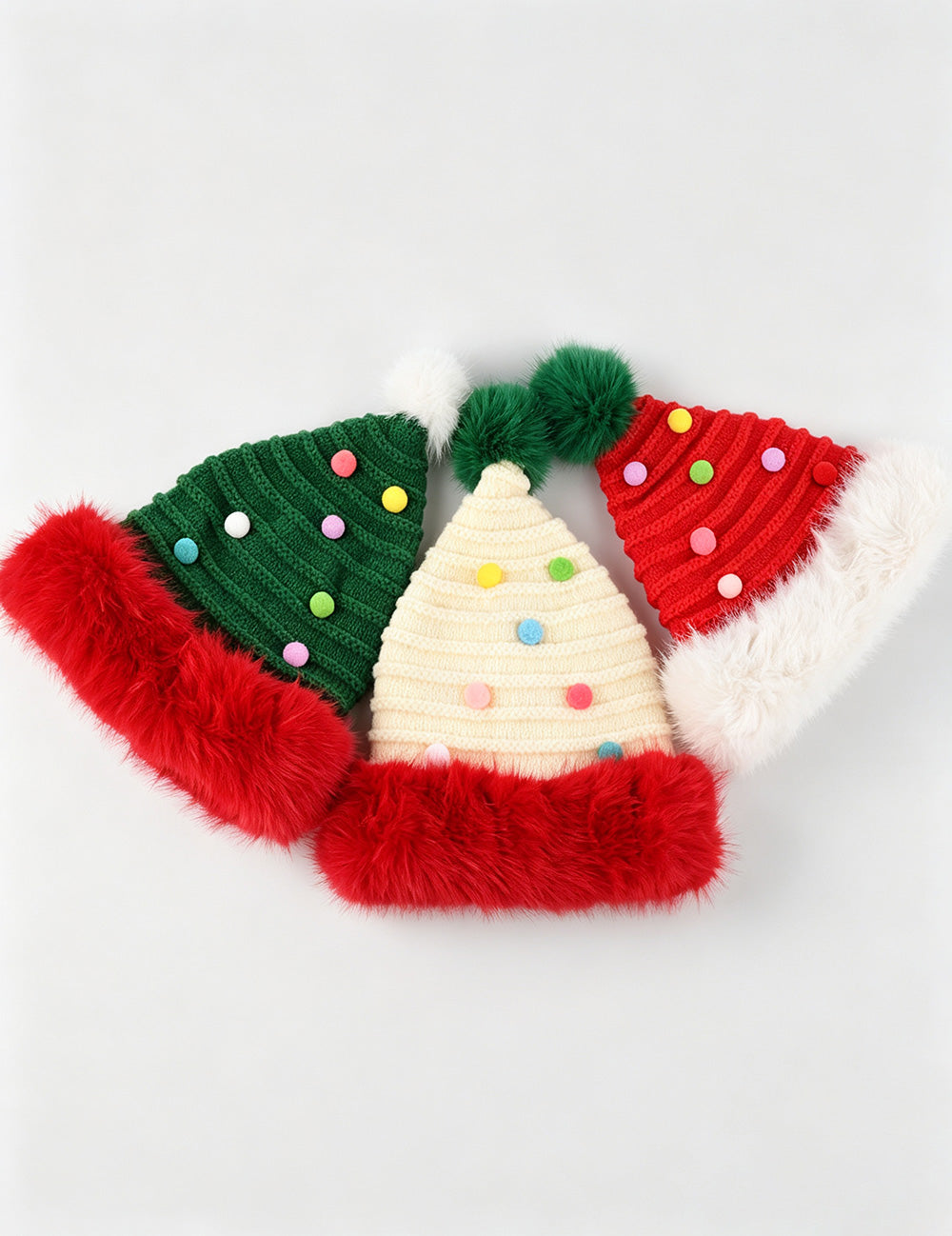 Cute Christmas Tree Plush Ball Warm Beanie Hat 6W6HAT832