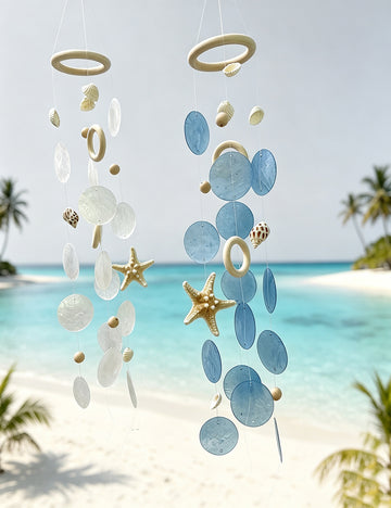 Handmade Spiral Starfish Sea Shell Wind Chime 6H7HLS222