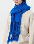 Winter Solid Color Braided Tassel Knit Scarf 6W6NSC93