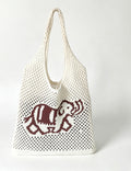 Vintage Elephant Print Hollow Knit Shouder Bag 6W10BBG1771