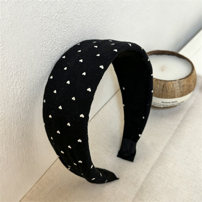 Fashion Heart Print Wide Fabric Headband 6W6HBD318