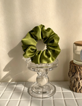 Green Double Layer Satin Mesh Hair Scrunchie  MK2BLW6W6HSR27