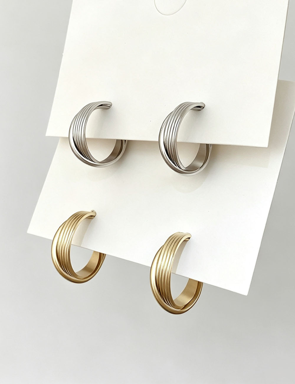 Twisted Geometric Hoop Earrings - DippedShop Wholesale - #8067