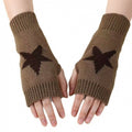 Vintage Star Jacquard Fingerless Thicken Gloves 6W6GLO80