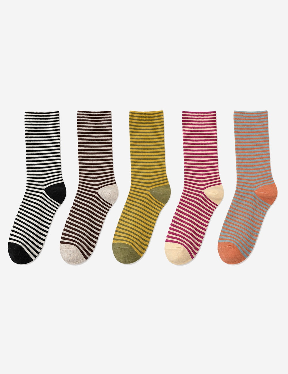 Color Contrast Striped Soft Crew Socks 6W8FSO700