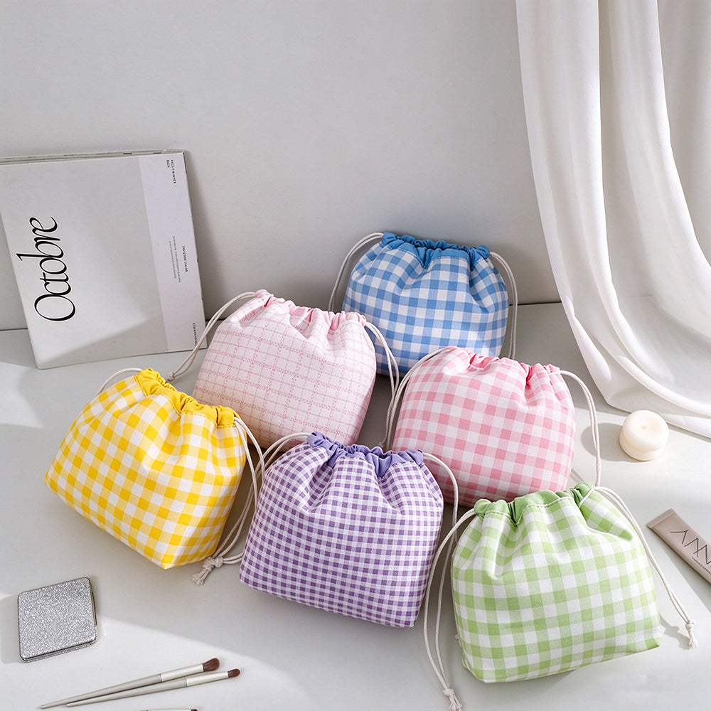 Fresh Color Block Plaid Drawstring - DippedShop Wholesale - #8963