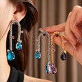 Trendy Gold Plated Teardrop Dangle Earrings 6W6JER743