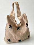 Retro Star Color Block Knit Shoulder Bag 6W10BBG1766