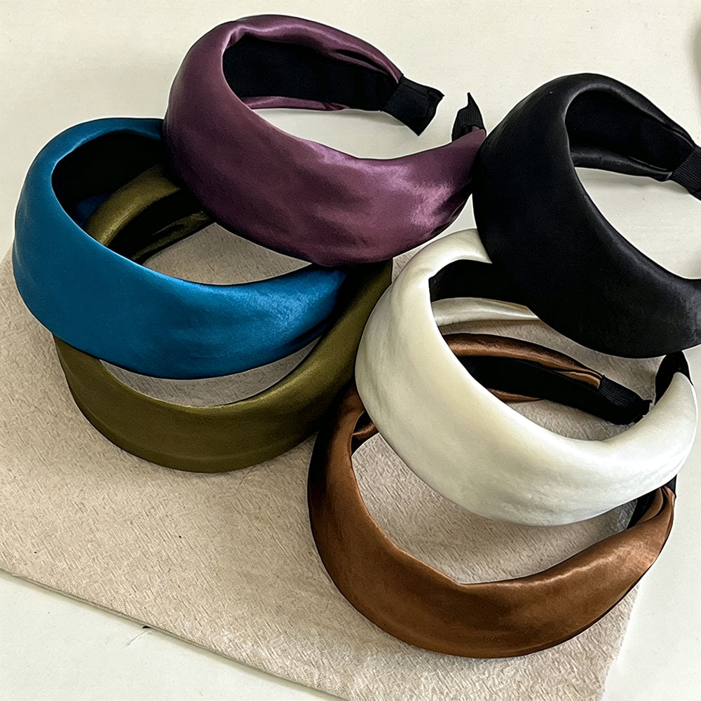 Elegant Satin Soft Padded Wide Headband 6W6HBD375
