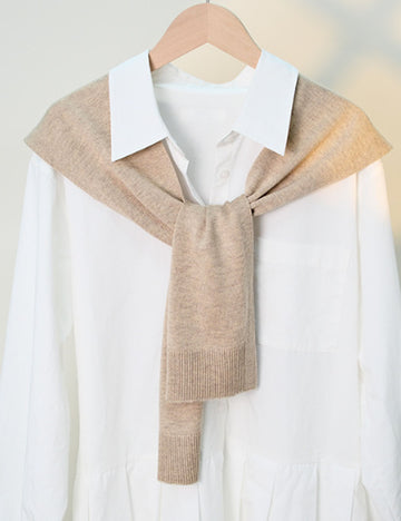 Casual Solid Color Sweater Knit Shawl Wrap 6W6NSC60