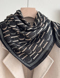 Stylish Letters Print Square Silk Scarf 6W6NSI199