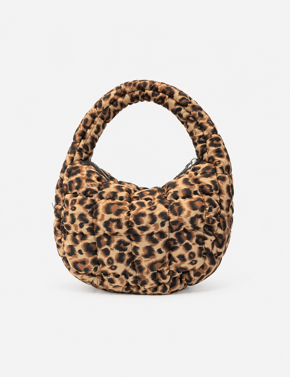 Vintage Leopard Print Ruched Puffer Cloud Bag 6W10BBG1803