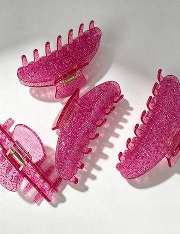 Sparkly Sequin Rose Large Hair Claw 6W6HCP1658