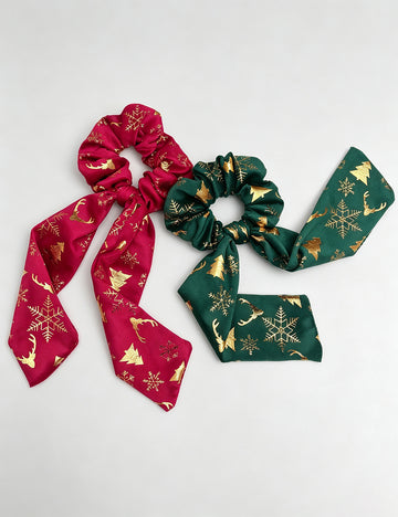 Christmas Hair Scarf Scrunchies - DippedShop Wholesale - #1715