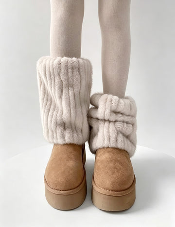 Fluffy Faux Velvet Thermal Boot Cuffs 6W8FSO880
