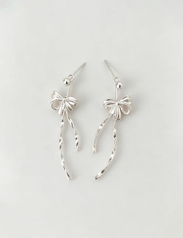 Bowknot Tassel Stud Earrings - DippedShop Wholesale - #3219