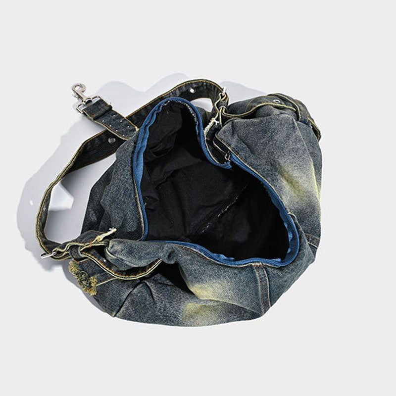 Vintage Splice Washed Denim Studded Underarm Bag 6W10BBG1340