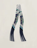 Simple Striped Print Tassel Silk Scarf 6W6NSI247