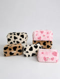 Vintage Heart Pattern Plush Cosmetic Bag 6C5CO278