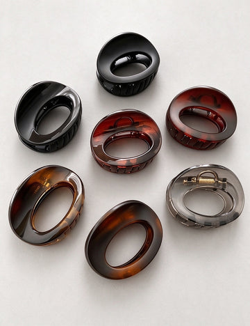 Mini Oval Hair Claw - DippedShop Wholesale - #7507