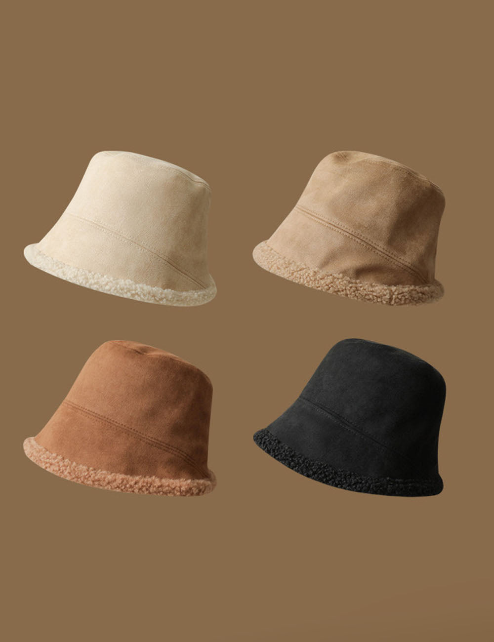 Reversible Faux Fur Bucket Hat - DippedShop Wholesale - #4867