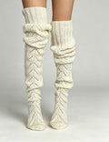 Hollow Out Knit Slouch Thigh High Socks 6W8FSO888
