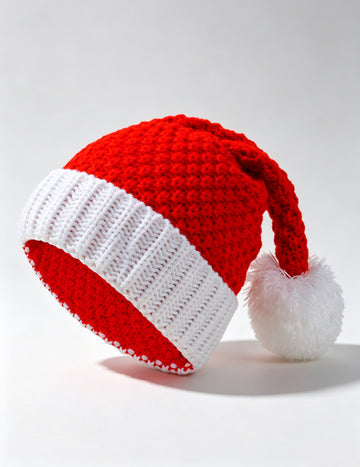 Christmas Chunky Knit Winter Warm Beanie with Pompom 6W6HAT831