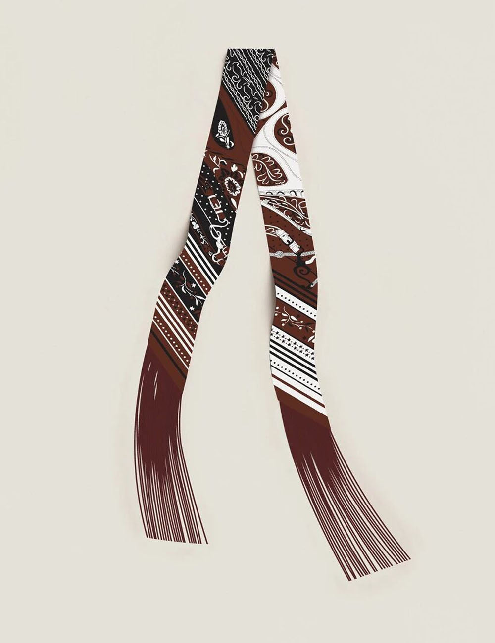 Floral Tassel Silk Scarf - DippedShop Wholesale - #7011