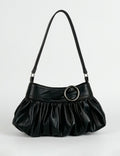 Black Ruched Crescent Underarm Bag 6W10BBG2010